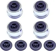 4PCS 2.72" Trailer Hub Cap,Trailer Axle Bearing Cap Cup Grease Cover with 8 Rubber Plugs,Bolt Metal Trailer Axle Wheel Bearing and Hub Caps for Most 7000 to 8000 Pound Axles Dexter Trailer Camper RV