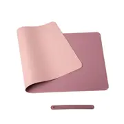 Pink 90cm*45cm Dual Side Office Desk Pad Waterproof PU Leather Computer Mouse Pad