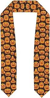 [SKKNT] Halloween Pumpkin Patterns Print Graduation Shawl Stole For Academic Commencements Honor Sash Congratulations Gift