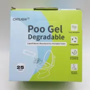 Portable Toilet Powder, Poo Gel for Camping Eco Absorbent Gel Liquid Waste Gelli