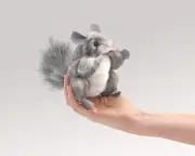 NEW PLUSH SOFT TOY Folkmanis 2759 Mini Chinchilla Finger Puppet 10cm