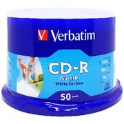 Verbatim CD-R 700MB 52x White Inkjet Spindle 50 Pack