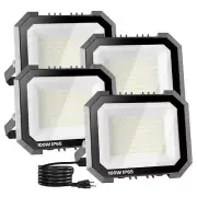 4 Pack LED Flood Lights Outdoor, 100W 10000LM Super Bright Floodlight Outside...