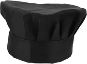 [ANDRESLAD] 2pcs Unisex Chef Hat Beret Bakery Men Cooking Chef Hat Kitchen Sushi Restaurant Uniform Turban Baker Cap for Adults and Child Black