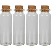 Urban Crafter Glass Bottle with Cork Stopper 22x65mm (4 Pieces)