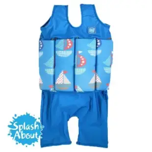 【Splash About 潑寶】Short John FloatSuit 兒童浮力短褲泳衣 - 普普風帆船 1-2 歲-2-4 歲