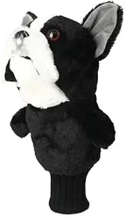 Black Dog Golf Club Cover Plush Cartoon Animal Head Cover Cap Cover 135 Wood Club Cover