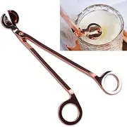 Candle Wick Trimmer, Stainless Steel Candle Scissors, Candle Wick Cutter Oil Lamp Clipper, Wick Clipper Candle Cutter for Scented Candle Lovers, Reaches Deep Into Candles to Cut Spent (Rose Gold)