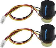 EMSea 2 Sets B10K Linear Taper Rotary Potentiometer WH148 10 K Ohm Single Turn Carbon Film Variable Resistor with XH2.54-3 Pin Connector Wire Cable