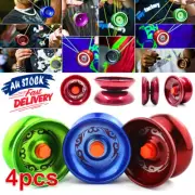 4X Aluminum Professional Yo-Yo Bundle Bearing Ball Kids Toy Magic YoYo