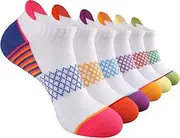 [Eallco] Womens Ankle Socks Athletic Running Socks Sport Cushioned Socks With Tab 6 Pairs