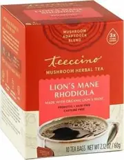 Teeccino Lion's Mane Rhodiola Mushroom Adaptogen 10Teabags Box 60g
