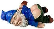 AIMALL 10cm Funny Drunk Dwarf Naughty Gnome Figurine, Resin Garden Yard Patio Decoration, Rude Passed Out Statue for Lawn, Porch, or Outdoor Landscape