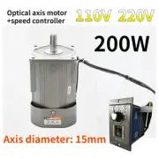 200W AC Motor Optical Axis Deceleration Geared 110V 220V With Speed Controller