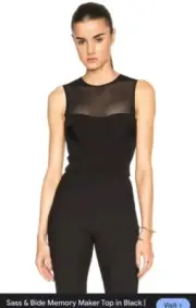Designer SASS AND BIDE Black Structured Crop Top New With Tags RRP $350. Size 10