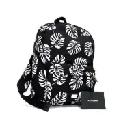 Dolce & Gabbana NWT Bambino Tropical Palm Leaf Print Nylon & Leather Backpack