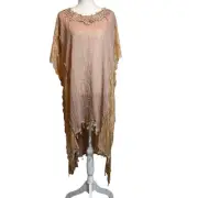 Pretty Angel Womens Kimono OS Taupe Whimsy Goth Fairy Grunge Boho Lace Floral