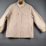 Chicos Jacket 4 (20/22) Windbreaker Snap Front Tan Stand Up Collar