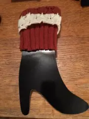 New! Womens bootie boot toppers leg warmer socks Rust Cable Knit with lace OSFA