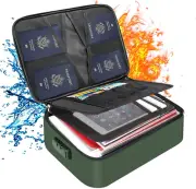 Fireproof Document Organizer Bag with Lock, Water-Resistant, Portable Storage