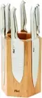 Furi Pro Magnetic Hexagonal Knife Block 7-Pieces Set, Brown/Silver