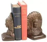 Bookends Bookend AMERICAN WEST Lodge Chief Sitting Bull Resin Hand-Cast