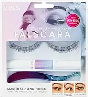 KISS Falscara Eyelash Starter Kit, 1 set, Black, 1 Count (Pack of 1), KFCK01C