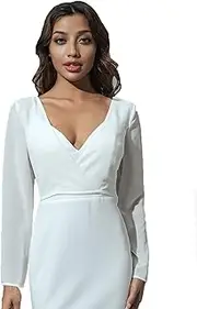 [Unicra] Wedding Chiffon Bolero Jacket Bride Long Sleeve Chiffon Topper Accessories Lace Bridal Crop Top Dress Cape for Women and Bridesmaid