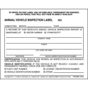 J. J. Keller 50-Pack, Annual Vehicle Inspection Label, 2-Ply Adhesive Vinyl, ...