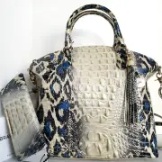 Brahmin Duxbury Dome Satchel Jaguar Ombre Leather Bag+Wallet+Tassel NWT**HTF