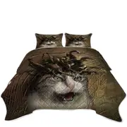 Cool Scary Fantasy Art Meowdusa the Medusa Cat Coverlet