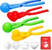 4 Pack Snowball Maker Kit Toys with Handle for Kids Outdoor Indoor