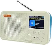 DAB Radio Portable, DAB Plus Digital Radio with Bluetooth, Rechargeable FM Radio, Battery Powered Small Radio, Dual Alarms Clock, Sleep Timer, 80 Presets Stations, 2.4" Large Colour Display