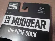 Mens Mudgear Socks Black The Ruck Sock Crew Compression Socks Size Large Wool