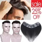 Frontal Full Poly PU Mens Toupee Hairpiece Replacement Wig 100%Virgin Human Hair