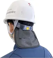 Fukutoku Sangyo #1801 Flap Helmet, Cooling Sensation, Zero Energy + Tsunuga, One Size Fits Most, Height 5.3 x Width 7.9 inches (13.5 cm) x Width 7.9 inches (20 cm), Black, For Installation, Heatstroke