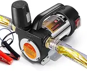 Fuel Transfer Pump Kit,12GPM Portable Electric Self-Priming 12V 990W Diesel Transfer Pump with Automatic Shut-off 6M Hose for Diesel, Kerosene, Machine, Transformer Oil
