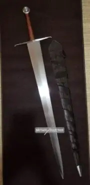 custom Alexandria Sword with Black Prince Pommel With Wooden Scabbard