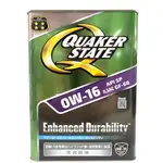 《油工坊》 QUAKER STATE ENHANCED DURABILITY 0W16 4L 耐用 低摩擦 全合成 SP