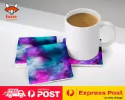 COASTER COFFEE DRINKING MAT|PURPLE BLUE WATERCOLOR 85
