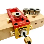 Aluminum Alloy 2 in 1 Screw Jig Adjustable Cross Dowel Drill Guide Woodworking Pocket Hole Jig for Bed Cabinet Screw Pun