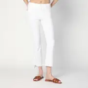 [Mother] The Insider Crop Step Fray Jeans In White 31 White