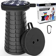 [ALEVMOOM] Telescoping Stool with Cushion,Telescopic Travel Portable and Lightweight Simple Stool Collapsible Camping Sturdy Picnic for Outdoors Max Load 440lb