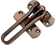 Zinc Alloy Security Door Guard, Gate Latches Swing Bar Door Lock Door Chain Burglar-Proof Padlock Door Clasp with Screws for Home, Apartment, Hotel, Dormitory, Brushed Finish(Red)