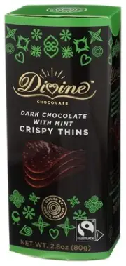 Divine Chocolate Chocolate Thins Dark Mint 2.8 oz (Pack of 12)