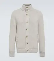 [Herno] Herno Ribbed-knit wool cardigan AU 90 grey