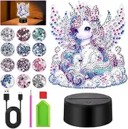 Gift Girls 4 5 6 7 8 9 10 Years, Craft Girls 5 6 7 8 9 10 Years, Diamond Painting Unicorn Gifts for Girls, Craft Set Girls 8 Years Girls Toy Night Light Mosaic Craft Set Children