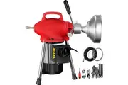 VEVOR Drain Cleaning Machine 500 Watt Sectional Drain Cleaner 75' x 5/8" Spring Cable