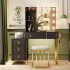 Dystler Dressing Table with Mirror and Lights - Makeup Vanity Table with Draw...