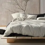 Linen House Napier Black Super King Size Quilt Cover Set